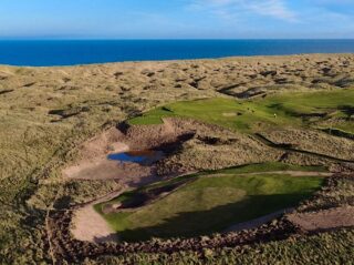 The new 7th hole at Goswick Links