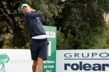 Chris Wood In action during the final round of the Rolear Algarve Classic, Amendoeira Golf Resort,