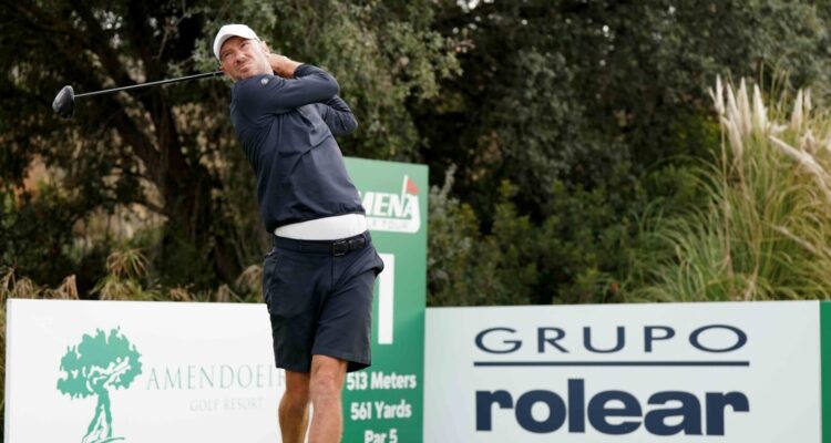 Chris Wood In action during the final round of the Rolear Algarve Classic, Amendoeira Golf Resort,