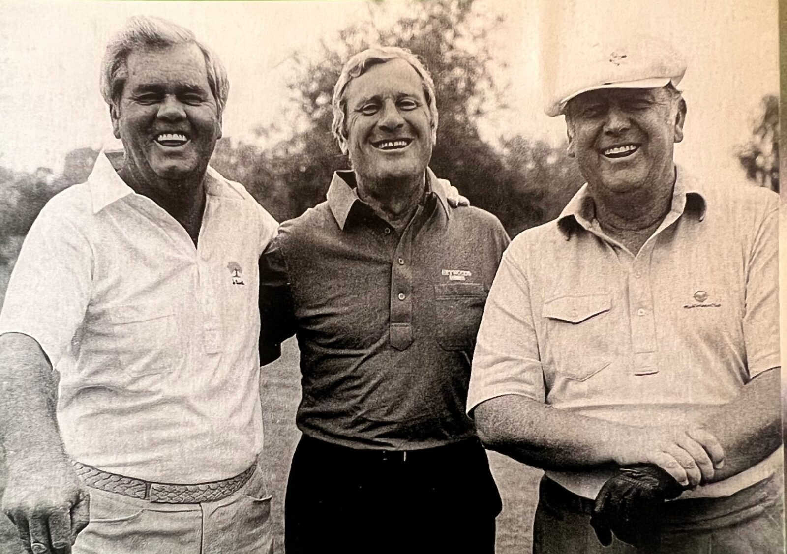 Derrick Pillage (centre) with Gay Brewer (left) and Bill Casper