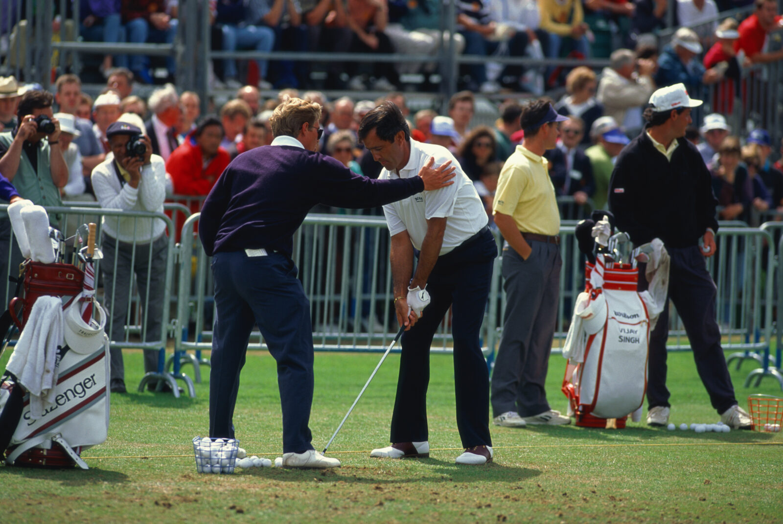 SIMON HOLMES WITH FIVE-TIME MAJOR WINNER SEVE BALLESTEROS (Photo by David Cannon/Getty Images)