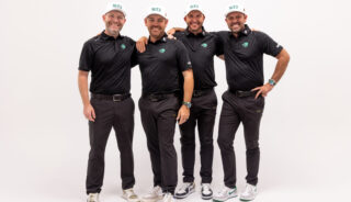 Captain Louis Oosthuizen, Branden Grace, Dean Burmester and Charl Schwartzel of Southern Guards GC (Photo by Scott Taetsch/LIV Golf)