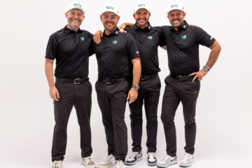 Captain Louis Oosthuizen, Branden Grace, Dean Burmester and Charl Schwartzel of Southern Guards GC (Photo by Scott Taetsch/LIV Golf)