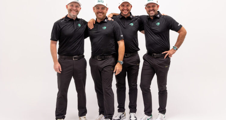 Captain Louis Oosthuizen, Branden Grace, Dean Burmester and Charl Schwartzel of Southern Guards GC (Photo by Scott Taetsch/LIV Golf)