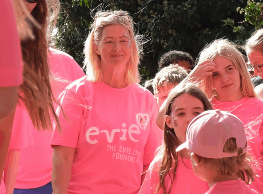 Amber and her family at The Evie Dove Foundation walk